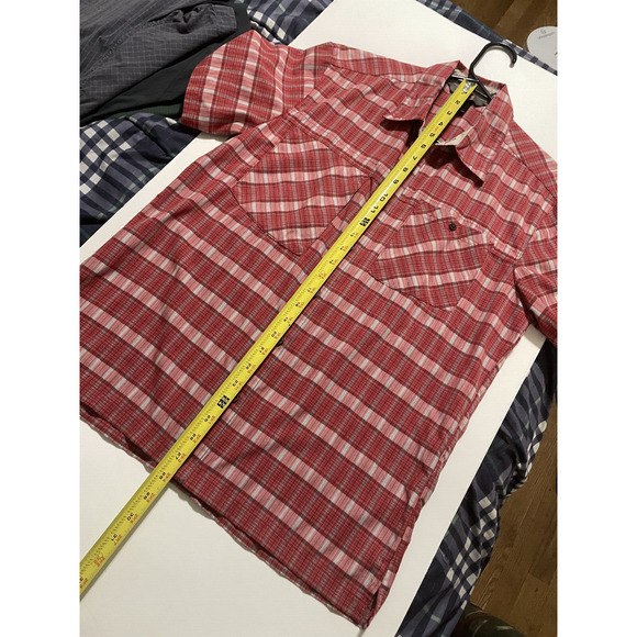 Millet Mountain By Experience Men’s Size Small S Red Plaid Button Short Sleeve - Picture 9 of 11